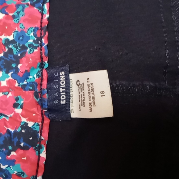 Basic Editions Dark Blue Cropped Pants Size 18 - Picture 3 of 3